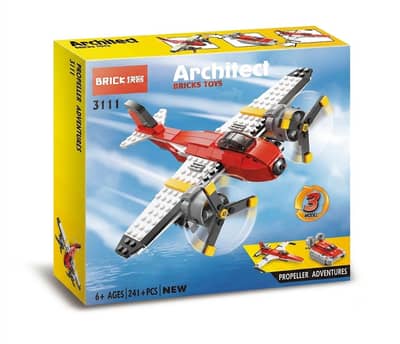This is an Architect Bricks Toys 3-in-1 Propeller Adventures set,