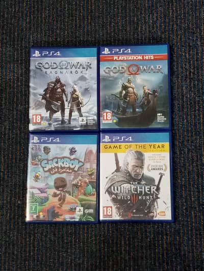 Premium PS4 Games - GOW : Ragnarok, Witcher 3 GOTY, Sackboy, GOW(2018)