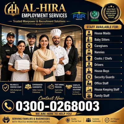 House Maids Babysitter Cook Helper Nanny Chef Nurse Maid Available