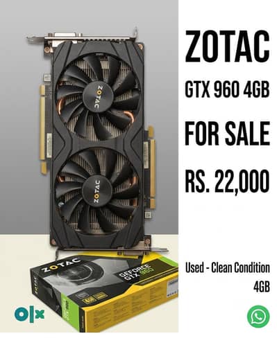 Genuine Zotac GTX 960 4GB | Used but Clean Condition | Well Maintained