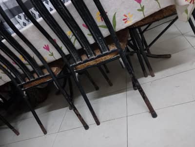 iron 6 chair table