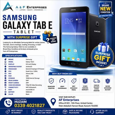 Samsung Galaxy Tab E  | With Free Gift Samsung Tablet | Tablet