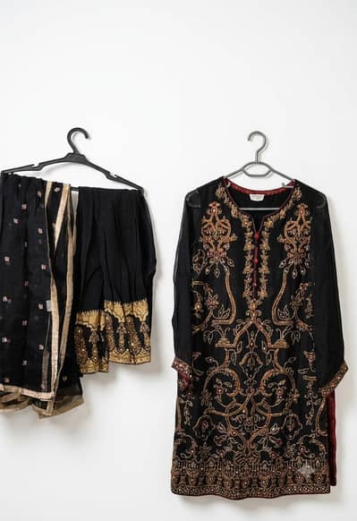 fully embroidered chinery dress