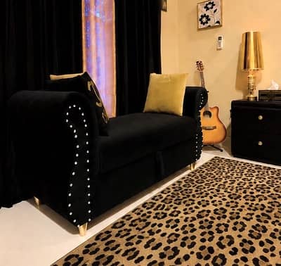 Sofa with Storage 3 seater | Black Velvet
