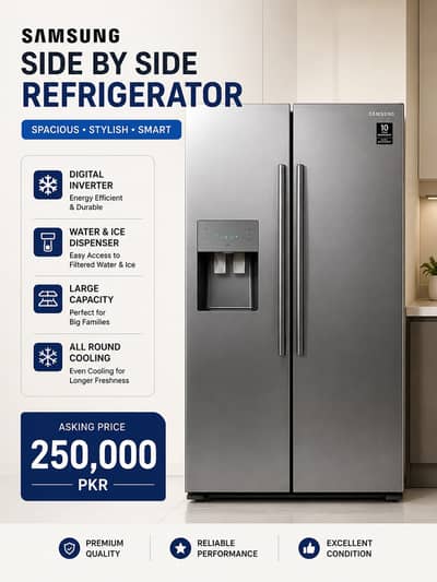 Samsung Side by Side Refrigerator | Digital Inverter | Water & Ice Di