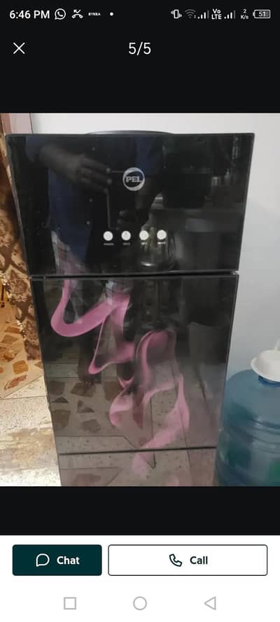 pel water dispenser glass door