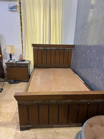 2 Single Beds with Mattresses &  Center Table-Excellent Condition