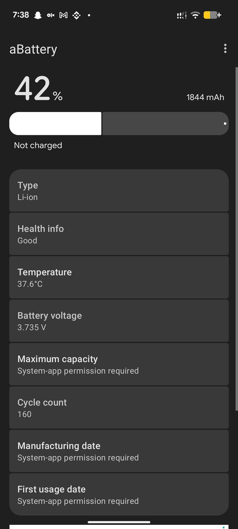 Google Pixel 7 ( 160 cycle count ) 6
