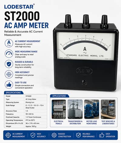 AC Amp Meter Analog Industrial Current Meter price in pakistan st2000