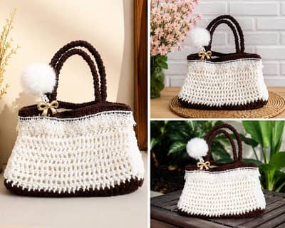 Handmade Crochet Handbag | Stylish Ladies Purse | Brand New