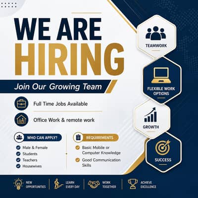 we are hiring male and female for office and online work