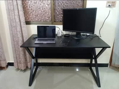 Modern Computer Study Table | Office Desk | Metal Frame | Black