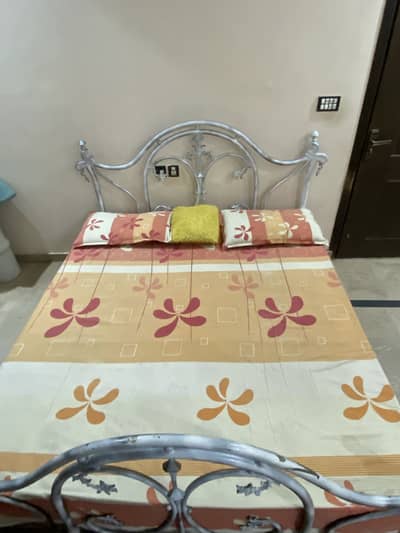 Iron bed and mattress