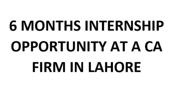 Internship Opportunity in a CA Firm