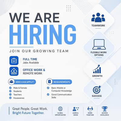 we are hiring male and female for office and online work