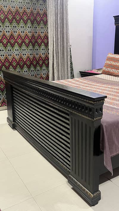 King size bed pure wood high quality
