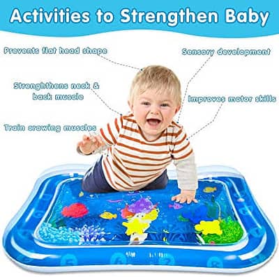 Baby Water Play Mat Inflatable Tummy Time Activity Play Mat for Infan