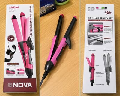 NOVA 2 in 1 Hair Straightener & Curler