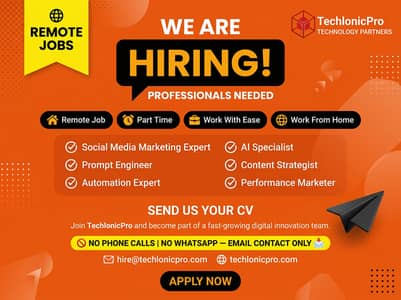 Hiring Remote Social Media & AI Experts – Work From Home