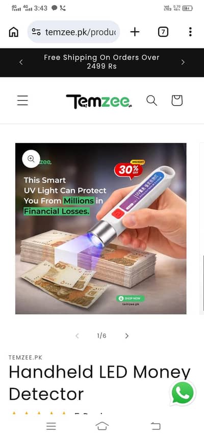 handhend  led money detector