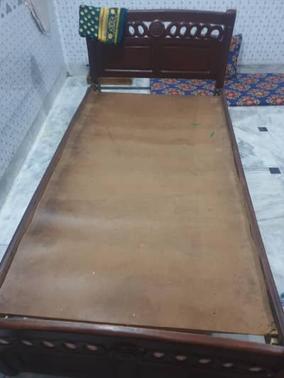 “Single Size Wooden Bed – Strong & Durable”