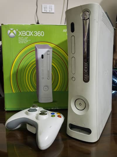 Xbox 360 with two controllers
