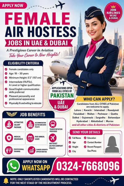 Female airhostess jobs