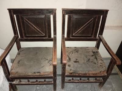 01 two seater & 2 single seater wooden chairs for sale ,