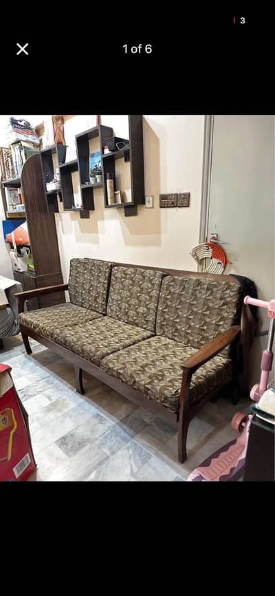 sofa set 4 chairs, all wooden