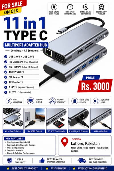 Type c to hdtv 11 in 1
