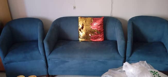 5 seater sofa set sea green colour urgent sell wooden hand made