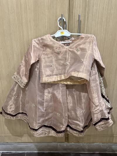 Peach lehnga choli for age 4 and age 7 years