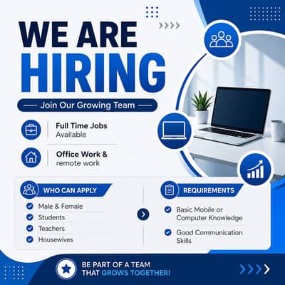 We are hiring male and female for office and online work