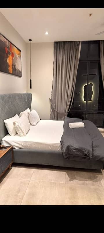 Two bedrooms fully furnished luxury apartments available for rent Gulberg greens Islamabad Project in Skypark One