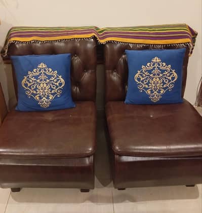 2 sofa leather   chears