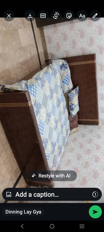 DOUBLE BED FOR SALE WITH DRESSING TABLE IN VERY GOOD CONDITION