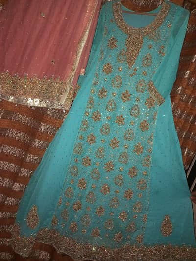 used fancy walima bridal Maxi -heavy work, Size. -M  35 k value