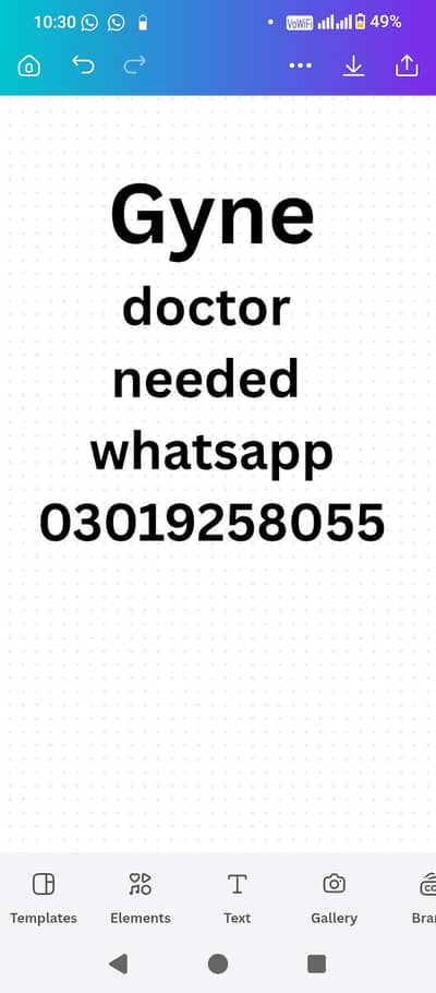 gyne doctor needed in Gulshan Iqbal