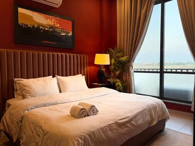 Daily and weekly basis Two Bhk fully furnished luxury apartments available for rent Gulberg greens Islamabad project in Sky Park One