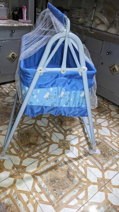 Baby Swing Cradle / Jhoola with Mosquito Net – Blue