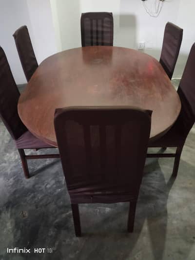 6 chairs dining table urgent sale