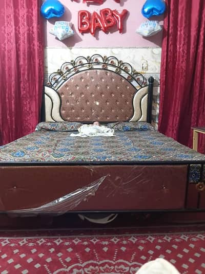 full set double bed mirror soft set with brand new condition j