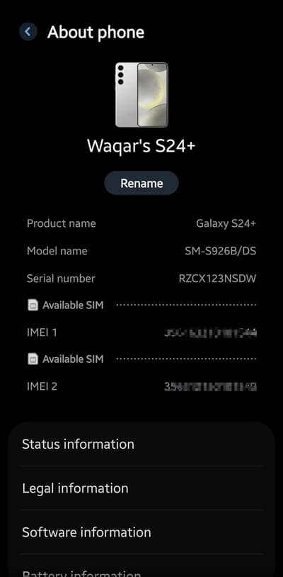 Samsung Mobile S24 Plus