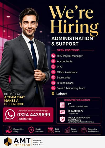 job opportunities in Lahore