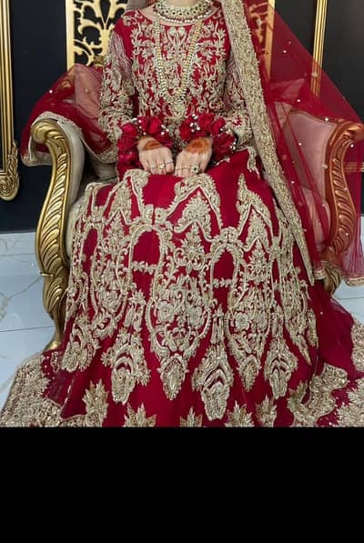 Red meroon heavy Embroidered Bridal Lehenga |barat dress| bridal dress
