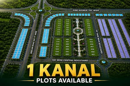 FACING PARK 1 KANAL PLOT FRESH AVAILABLE IN ETIHAD TOWN PHASE 3 AVAILABLE ON INSTALLMENTS