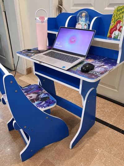 Cheapest and most Affordable Elsa cartoon blue table with a chair