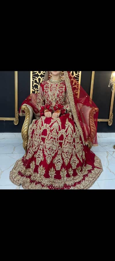 Red meroon heavy Embroidered Bridal Lehenga |barat dress| bridal dress