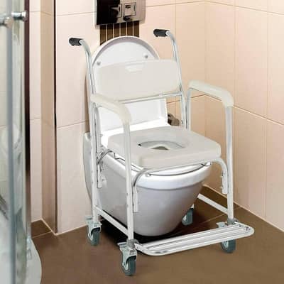 shower toilet commode chair bedside footrest wheelchair