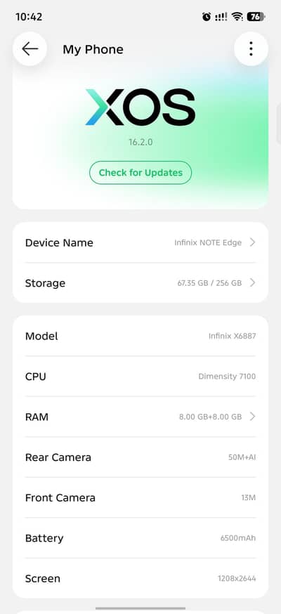 Infinix Note edge